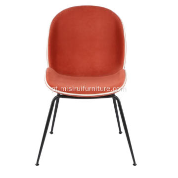 Nova cadeira de jantar de design de design cadeira de couro laranja